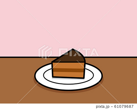 カフェタイム チョコケーキのイラスト素材