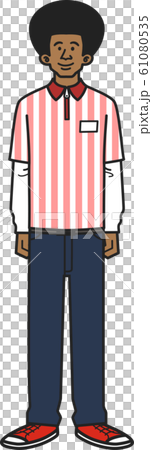 工人全身插圖<非洲男人> <正常> 工人全身插圖<非洲男人> <正常> 61080535