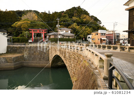 夕暮れ時の堀川運河　宮崎県　日南市 61081234