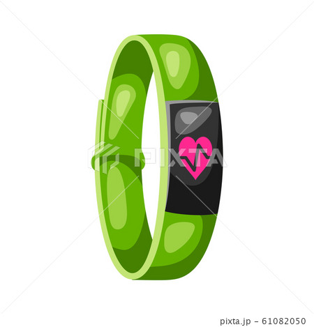 Illustration of fitness bracelet tracker watch. 61082050