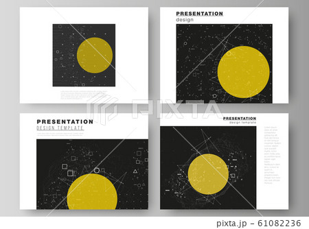 The minimalistic abstract vector illustration layout of the presentation slides design business templates. Science or technology 3d background with dynamic particles. Chemistry and science concept. The minimalistic abstract vector illustration layout of the presentation slides design business templates. Science or technology 3d background with dynamic particles. Chemistry and science concept. 61082236