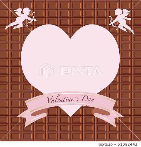 バレンタイン　ギフト　メッセージ　キューピッド　ハート　コピースペース 61082443
