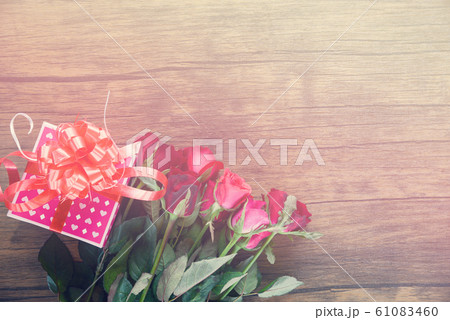 Valentines day gift box flower love concept pink 61083460