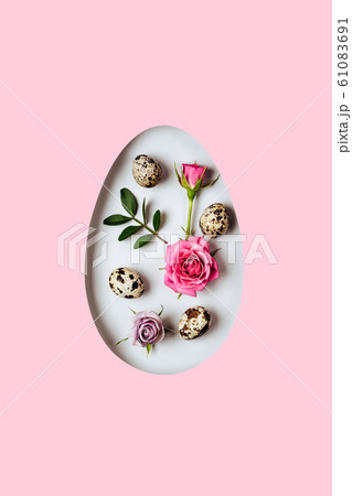 Minimal Happy easter concept. Egg shaped hole. Minimal Happy easter concept. Egg shaped hole. 61083691