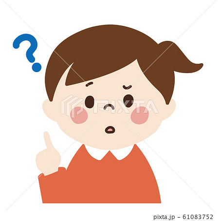 女の子 わからない 指差しポーズ 左 のイラスト素材
