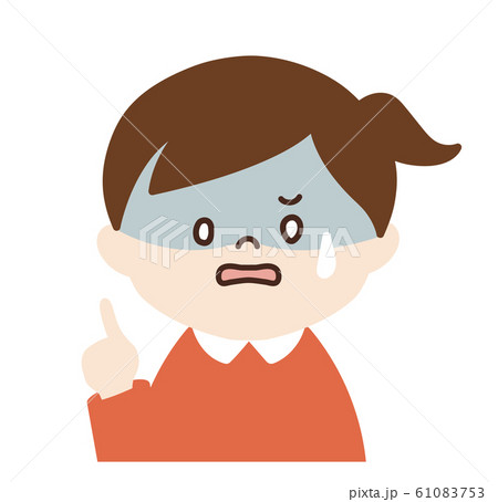 女の子(しまった・指差しポーズ・左) 61083753