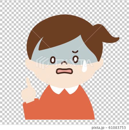 女の子(しまった・指差しポーズ・左) 61083753