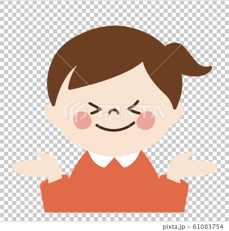 女の子(嬉しい・紹介ポーズ①・左右) 61083754