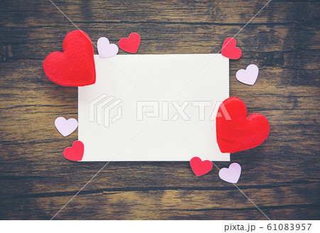 Valentines day card romantic on wooden / Envelope 61083957