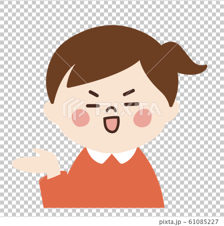 女の子(調子にのる顔・紹介ポーズ①・左) 61085227