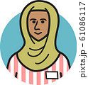 外国人スタッフアイコン＜中東女性＞＜ほほえみ＞ 61086117