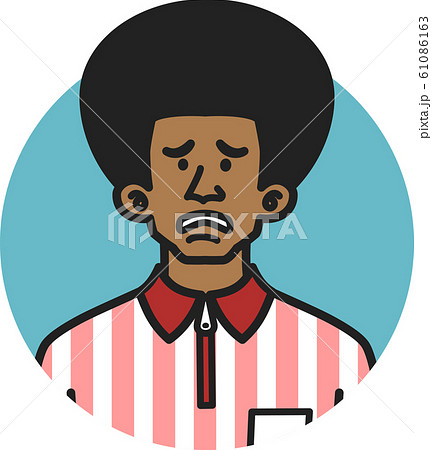 外国人スタッフアイコン アフリカ系男性 うんざり のイラスト素材