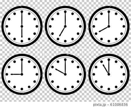 シンプル掛け時計セット　6時から11時 61086836