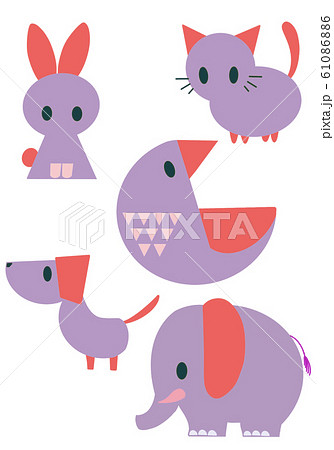 北欧風 動物イラスト 複数 のイラスト素材