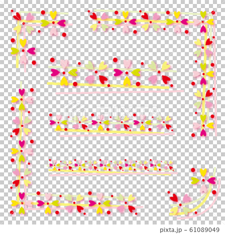 Heart line frame set - Stock Illustration [61089049] - PIXTA