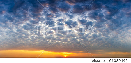Panorama sky with cloudy and sun nature sunrise or 61089495
