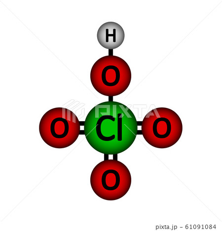 Perchloric acid molecule icon. Perchloric acid molecule icon. 61091084