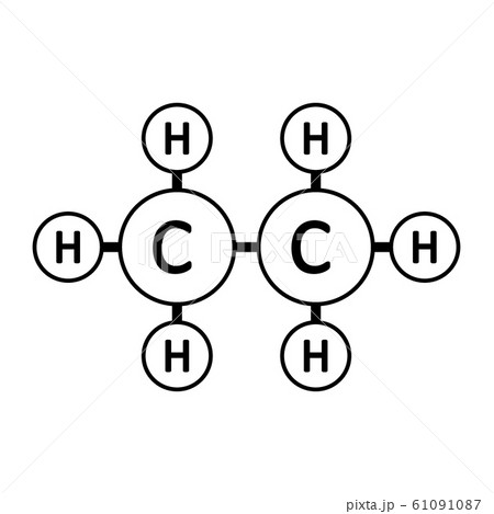 Ethane molecule icon. Ethane molecule icon. 61091087