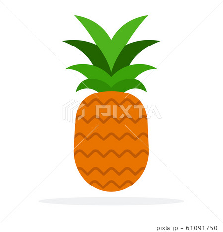 Pineapple vector flat material design isolated object on white background. 61091750