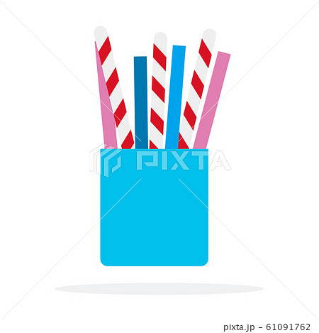Set of cocktail tubes vector flat material design isolated object on white background. Set of cocktail tubes vector flat material design isolated object on white background. 61091762