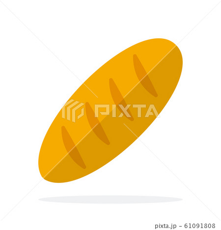 Loaf of bread vector flat material design isolated object on white background. 61091808