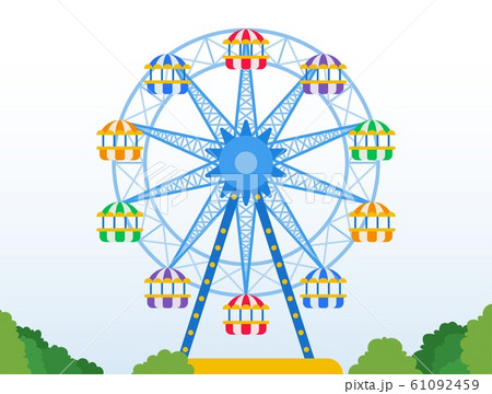 Ferris wheel in a park vector icon flat isolated 61092459