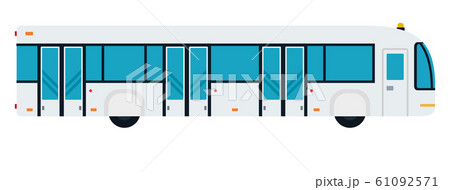 Bus to ferry passengers to the aircraft vector flat material design object. Isolated illustration on white background. 61092571