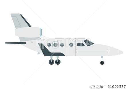Turbine aircraft with the tail vector flat material design isolated object on white background. Turbine aircraft with the tail vector flat material design isolated object on white background. 61092577