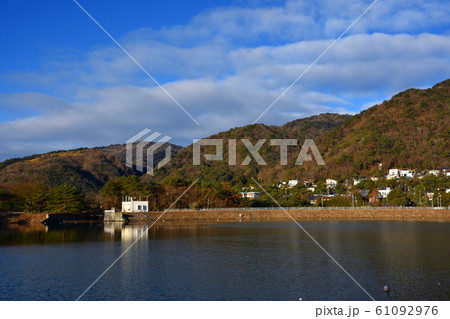 芦屋市の奥山貯水池 61092976