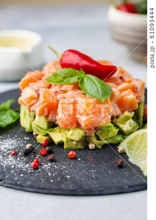 Salmon salad, tartare 61093444