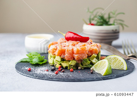 Salmon salad, tartare 61093447
