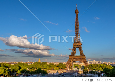 Eiffel Tower in the Sunset Rays of the Sun 61094379