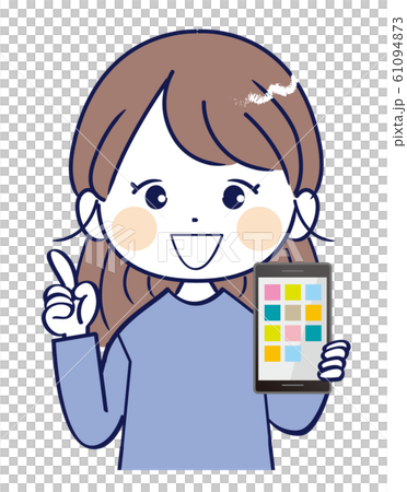 Woman, smartphone, explaining Woman, smartphone, explaining 61094873