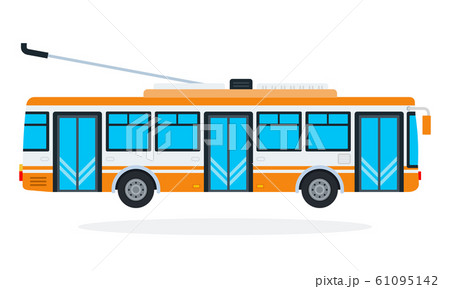 Trolleybus vector flat isolated 61095142