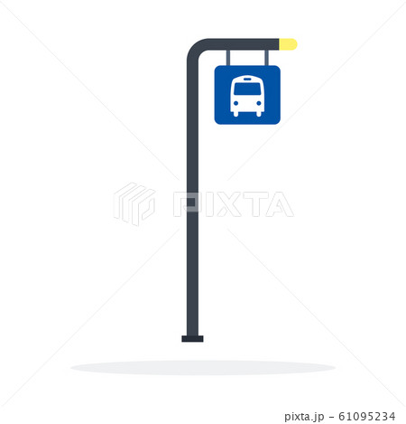 Bus stop post vector flat material design isolated object on white background. 61095234