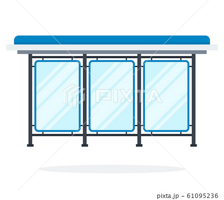 Glass bus stop vector flat material design isolated object on white background. 61095236