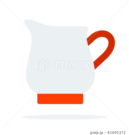 Jug of cream and milk vector flat material design isolated object on white background. Jug of cream and milk vector flat material design isolated object on white background. 61095372