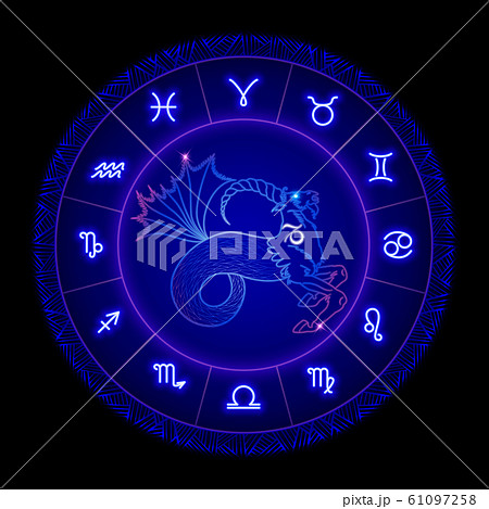 Capricorn Zodiac Sign Horoscope Symbol Vectorのイラスト素材