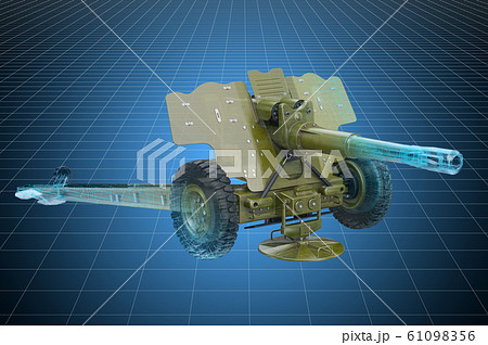 Visualization 3d cad model of howitzer 61098356