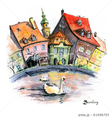 Watercolor sketch of Bamberg 61098705