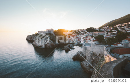 Old town of Dubrovnik at sunset, Dalmatia, Croatia Old town of Dubrovnik at sunset, Dalmatia, Croatia 61099101