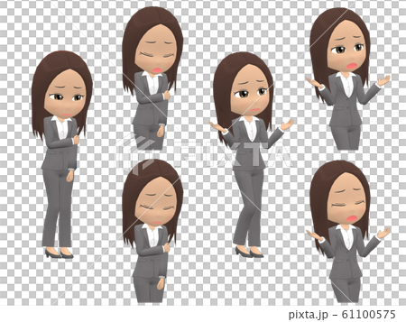 [Troubled A] Black woman suit straight oblique 61100575