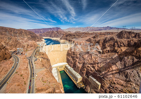 Hoover Dam in summer, Nevada, USA 61102646