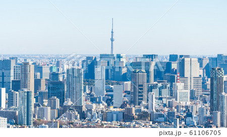 都市風景　スクランブルスクエア展望台からの眺め　浅草方向 61106705