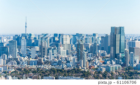 都市風景　スクランブルスクエア展望台からの眺め　浅草方向 61106706