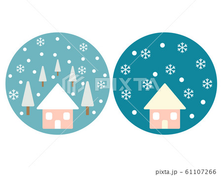冬の雪景色 イラストセット 冬の雪景色 イラストセット 61107266