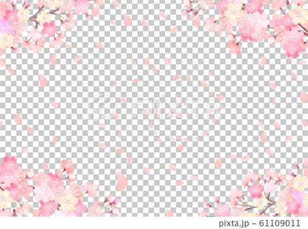 水彩 手描き風 桜 背景イラスト 02のイラスト素材