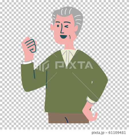 老人拿著爺爺的拳頭 老人拿著爺爺的拳頭 61109481