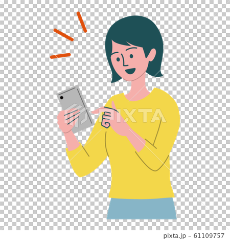 Smartphone Mobile Operation Woman Smartphone Mobile Operation Woman 61109757