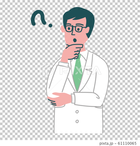White coat male doctor doubt - Stock Illustration [61110065] - PIXTA